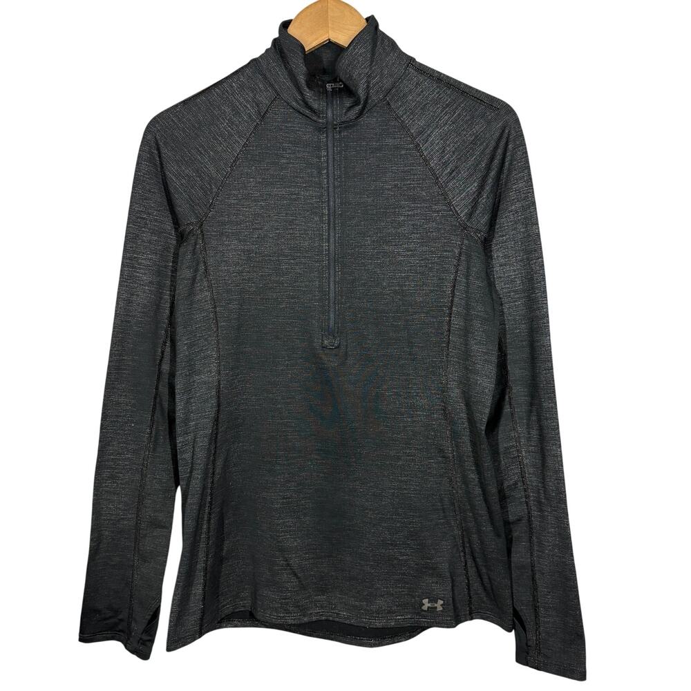Under Armour Half Zip Pullover Top Athletic Casual Sport Black - M